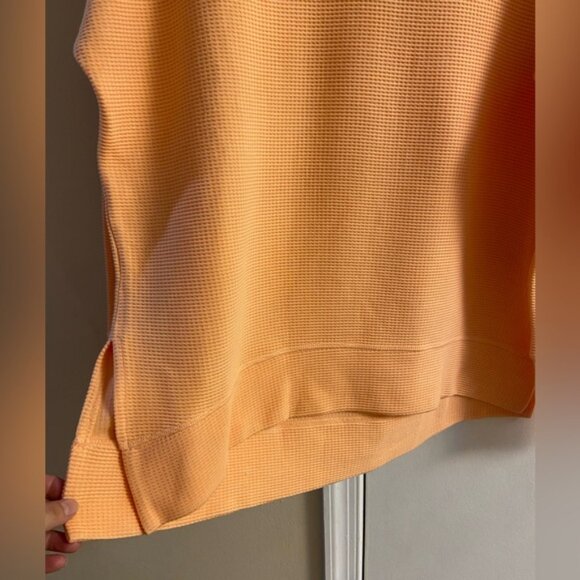 NWOT Athleta orange coastal luxe waffle knit sweatshirt Large - Picture 5 of 8